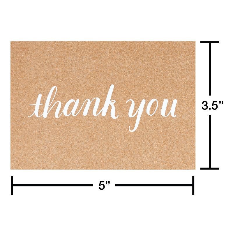 slide 5 of 6, 24ct Thank You Cards with Envelopes Kraft - Spritz™, 24 ct