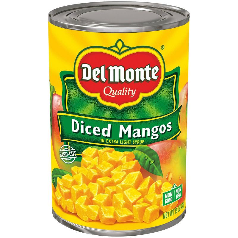slide 1 of 3, Del Monte Diced Mangos 15oz, 15 oz