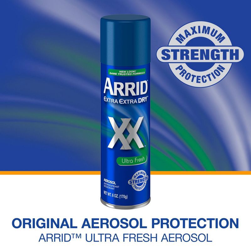 slide 6 of 9, Arrid XX Extra Extra Dry Ultra Clear Aerosol Antiperspirant & Deodorant Ultra Fresh Twin Pack - 6oz/2pk, 2 ct; 6 oz