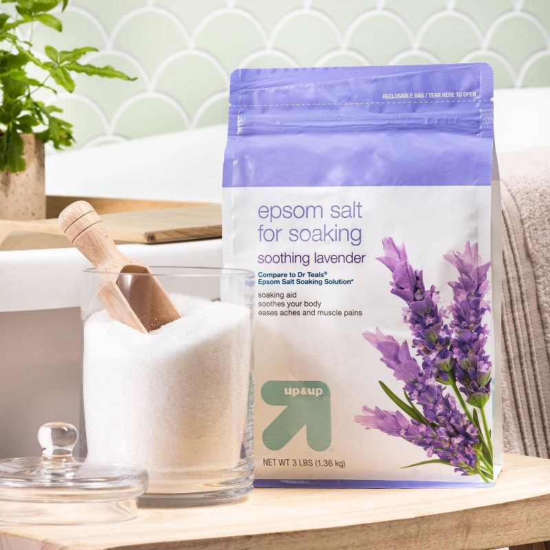 slide 2 of 4, Epsom Soothing Lavender Bath Salt for Soaking - 48oz - up & up™, 48 oz