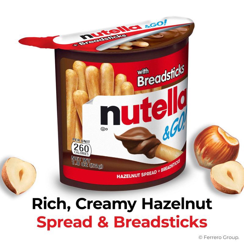 slide 3 of 7, Nutella & Go! Hazelnut Spread & Breadsticks - 1.8oz/4pk, 4 ct; 1.8 oz