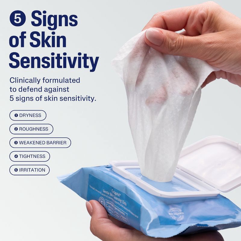 slide 3 of 8, Cetaphil Gentle Skin Cleansing Face Wipes Cloths - Unscented - 2pk/50ct, 2 ct, 50 ct