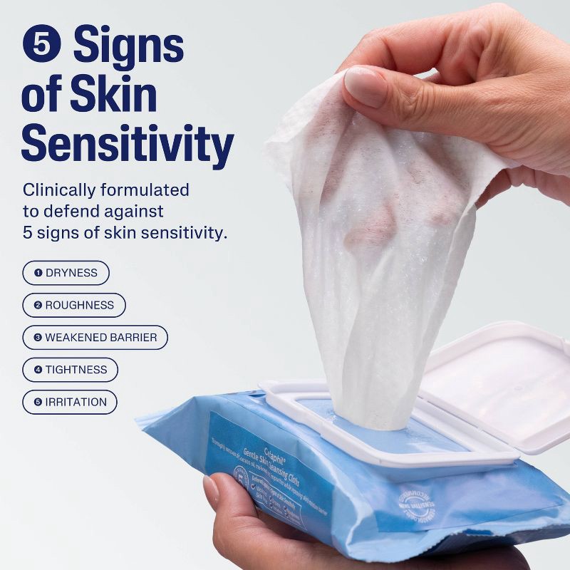 slide 4 of 8, Cetaphil Gentle Skin Cleansing Face Wipes Cloths - Unscented - 2pk/50ct, 2 ct, 50 ct