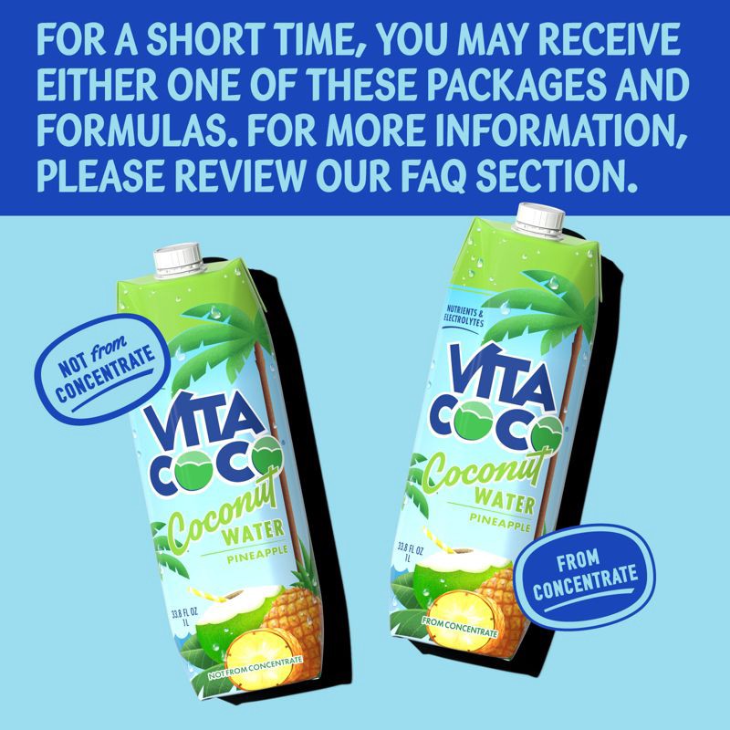 slide 3 of 8, Vita Coco Pineapple Coconut Water - 1 L (33.8 fl oz)Carton, 1 liter
