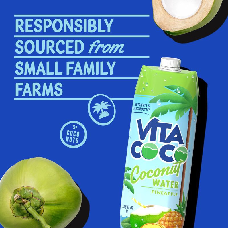slide 7 of 8, Vita Coco Pineapple Coconut Water - 1 L (33.8 fl oz)Carton, 1 liter