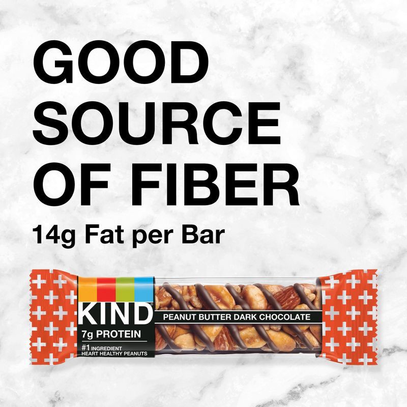 slide 4 of 6, KIND Peanut Butter Dark Chocolate + Protein Nutrition Bars - 12ct, 12 ct