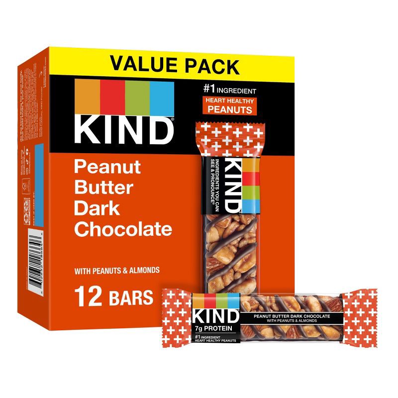 slide 1 of 6, KIND Protein Bars Peanut Butter Dark Chocolate + Protein Nutrition Snacks - 12ct, 12 ct