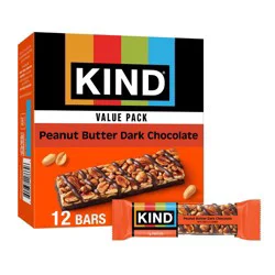KIND Protein Bars Peanut Butter Dark Chocolate + Protein Nutrition Snacks - 16.8oz/12ct