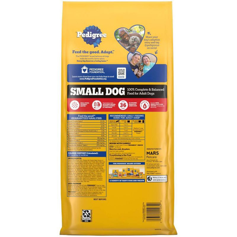 slide 2 of 14, Pedigree Grilled Steak and Vegetable Flavor Small Dog Dry Dog Food - 3.5lbs, 3.5 lb