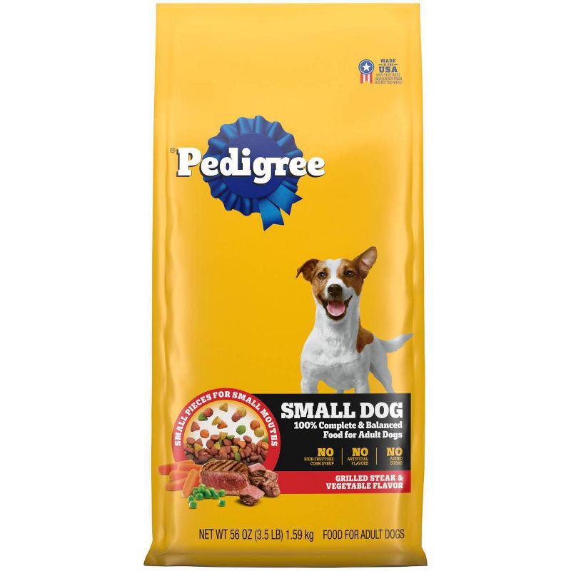 slide 1 of 14, Pedigree Grilled Steak and Vegetable Flavor Small Dog Dry Dog Food - 3.5lbs, 3.5 lb