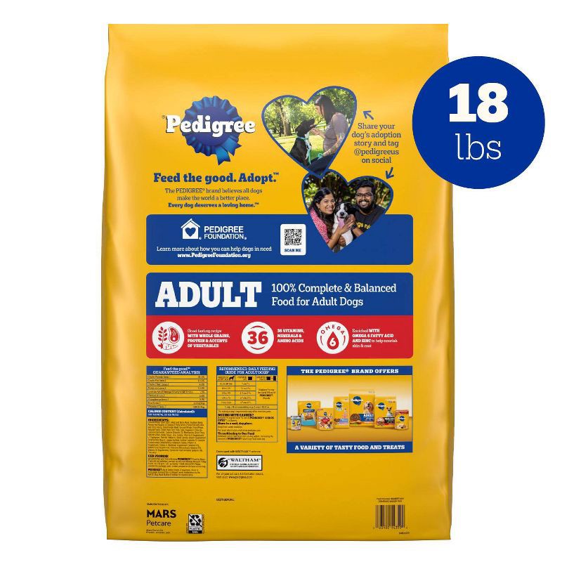 slide 8 of 14, Pedigree Grilled Steak and Vegetable Flavor Adult Dry Dog Food - 18lbs, 18 lb