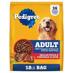 Pedigree Grilled Steak and Vegetable Flavor Adult Dry Dog Food - 18lbs