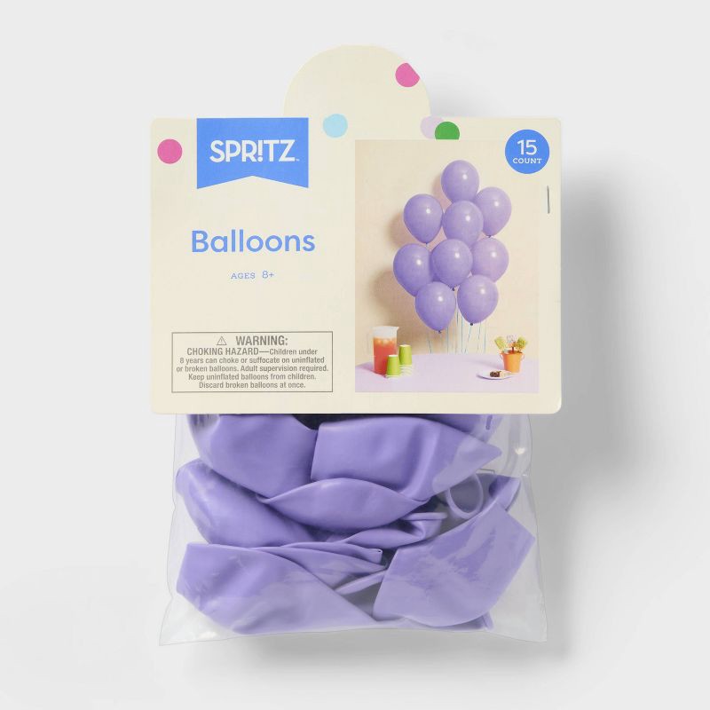 slide 4 of 4, 15ct Lavender Balloons - Spritz™, 15 ct