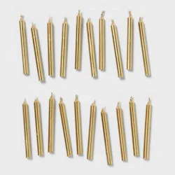 20ct Birthday Candle Gold - Spritz™: Wax Cake Candles, 2.31&quot; Height, 20 Pieces