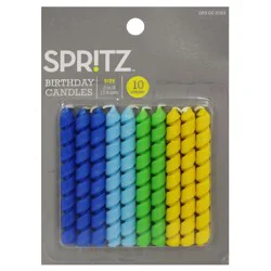 10ct Birthday Candle Twist Blue/Green - Spritz™: Multicolor Wax Cake Candles, 3" Height, 10 Pieces
