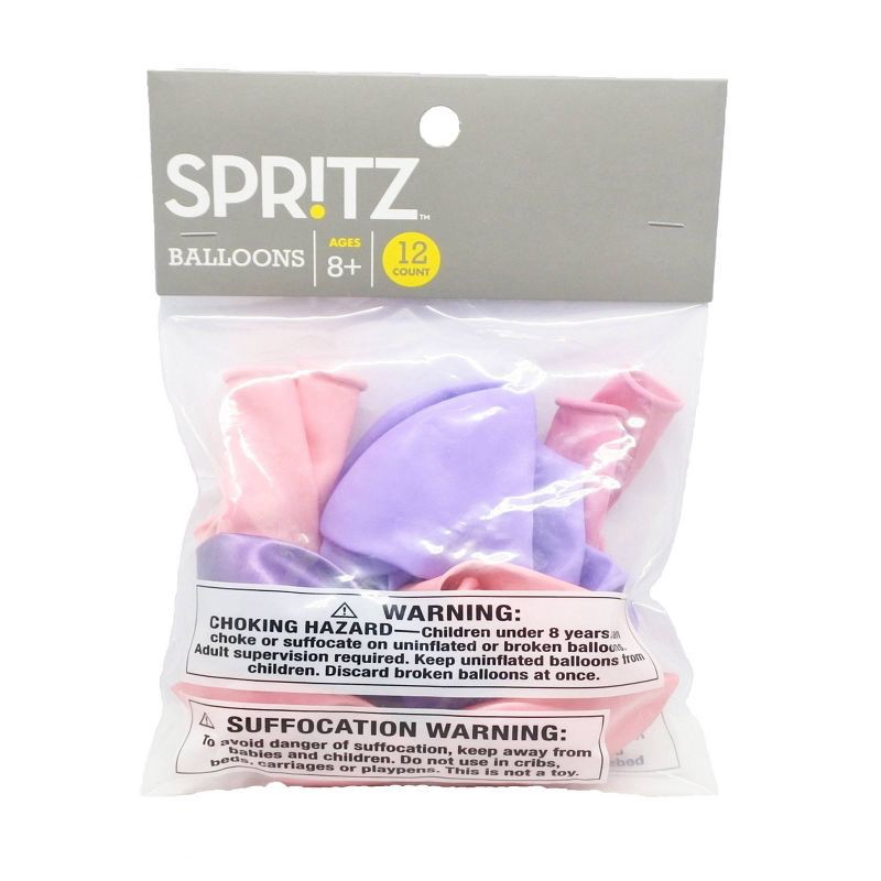 slide 1 of 2, 12ct Pink & Purple Balloon Pack - Spritz™, 12 ct