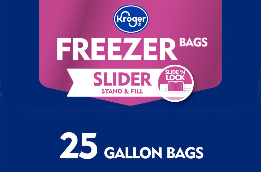 slide 4 of 6, Kroger Stand & Fill Slider Freezer Bags, 25 ct