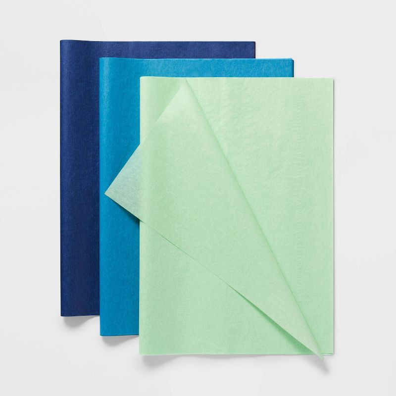 slide 1 of 3, 20ct Tissue Green/Blue/Navy - Spritz™, 20 ct