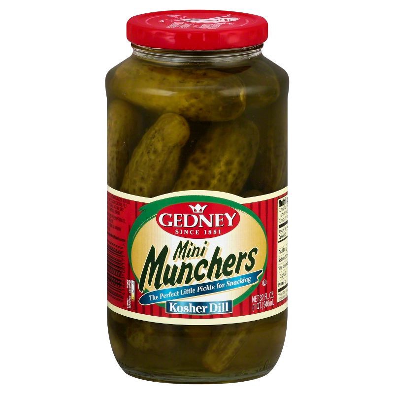 slide 1 of 1, Gedney Mini Munchers Kosher Dill - 32oz, 32 oz