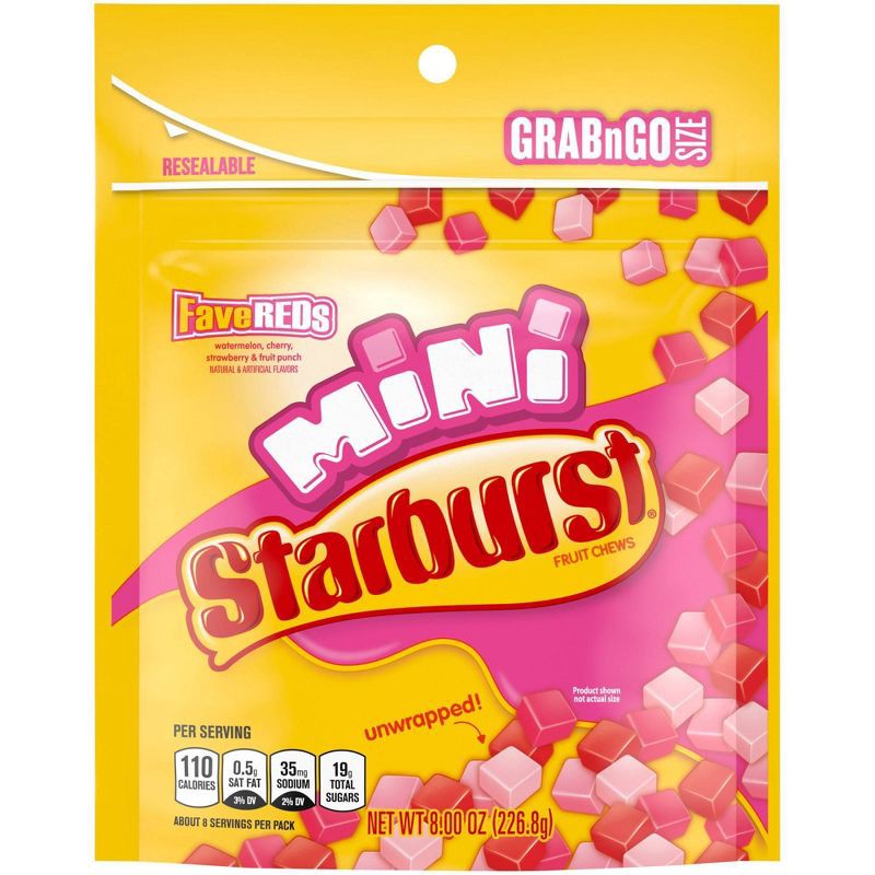 slide 1 of 8, Starburst Minis FaveREDs Fruit Chews Candy - 8oz, 8 oz