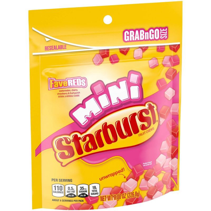 slide 9 of 9, Starburst Minis FaveREDs Fruit Chewy Candy - 8oz, 8 oz