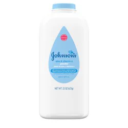 Johnson's Powder with Naturally Derived Cornstarch, Aloe & Vitamin E for Delicate Skin, Hypoallergenic, Free of Parabens, Phthalates & Dyes for Gentle Baby Skin Care, 22 oz
