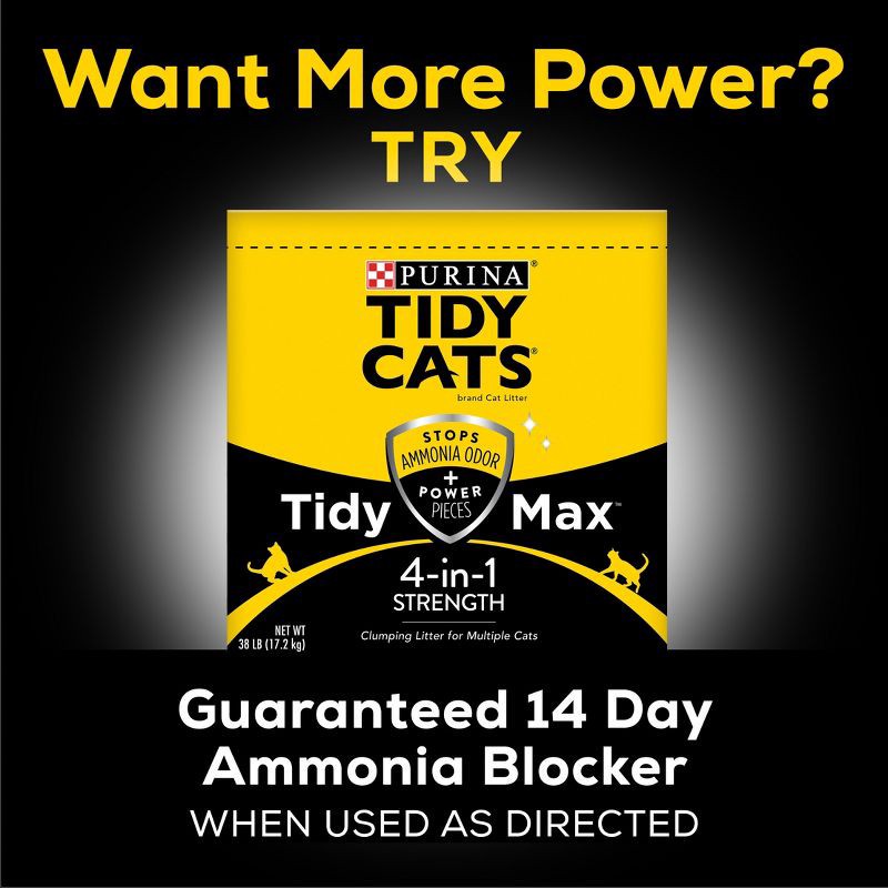 slide 8 of 10, Purina Tidy Cats 4-in-1 Strength Clumping and Low Dust Cat Litter and Deodorizers for Litter Box Odor Control - 20lbs, 20 lb