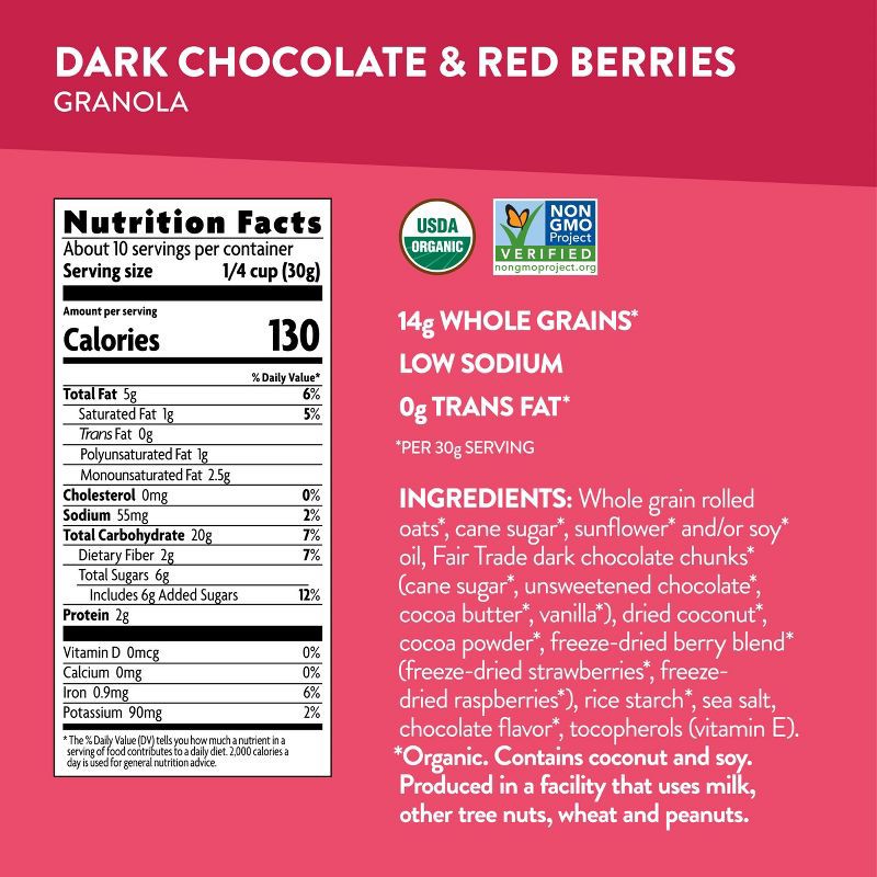 slide 6 of 7, Nature's Path Love Crunch Dark Chocolate and Red Berries Granola - 11.5oz, 11.5 oz