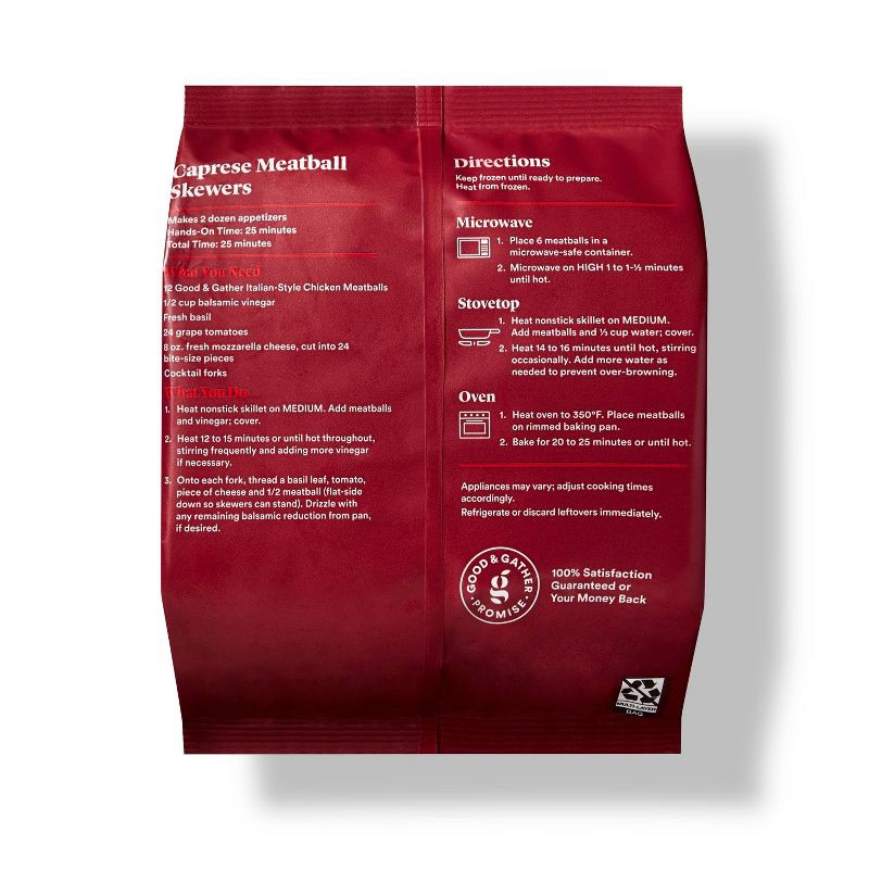 slide 3 of 3, All Natural Italian-Style Chicken Meatballs - Frozen - 20oz - Good & Gather™, 20 oz