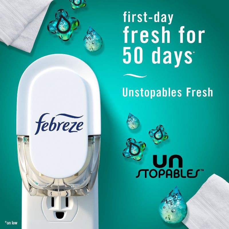 slide 3 of 14, Febreze Unstopables Plug Odor Fighting Air Freshener - Fresh Scent - 2pk, 2 ct