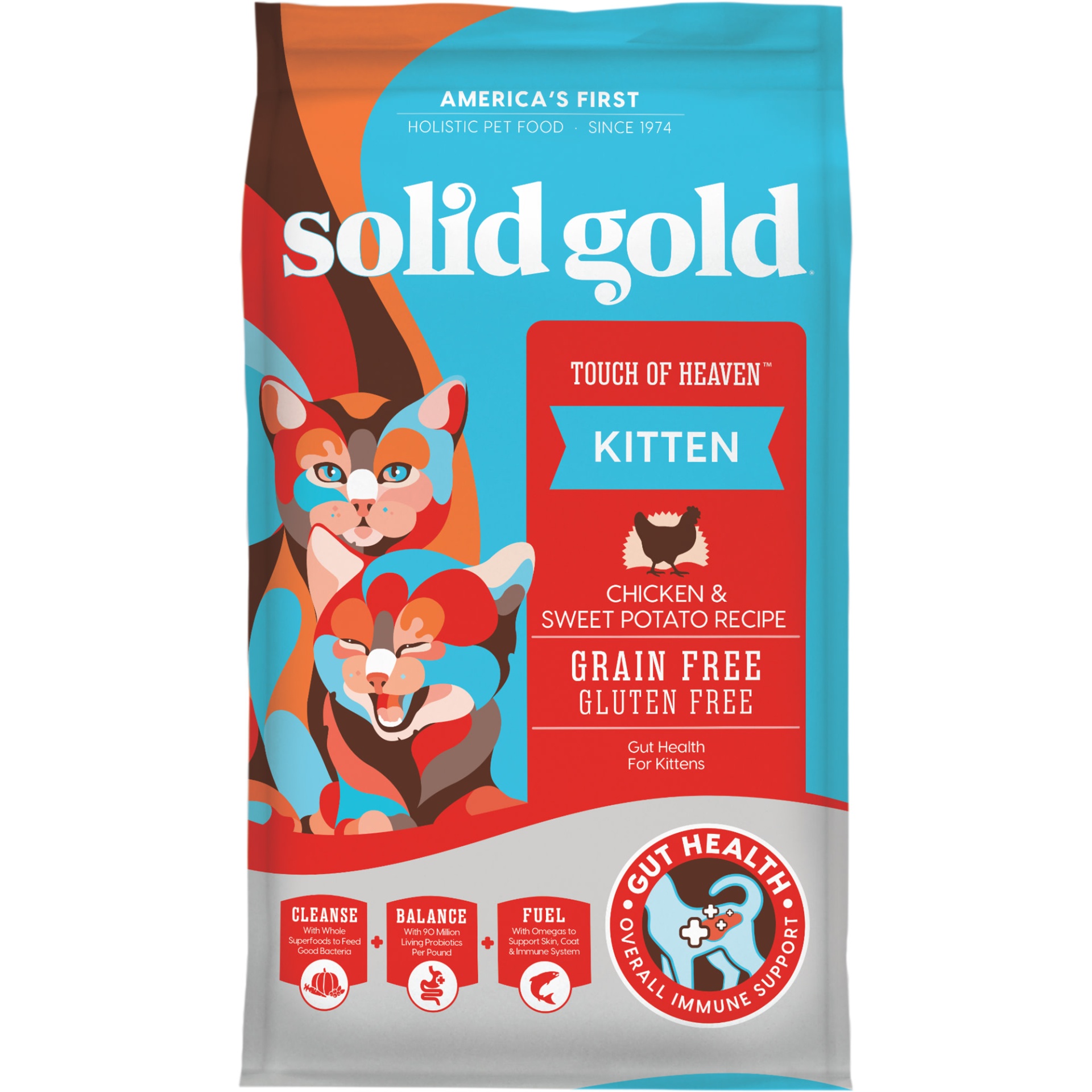 slide 1 of 1, Solid Gold Touch of Heaven Chicken & Sweet Potato Natural, Holistic Grain Free Kitten Food With Superfoods, 6 lb