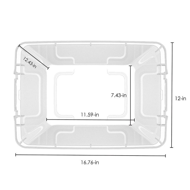 slide 11 of 11, Hefty 32qt Slim Clear Plastic Storage Bin with Gray HI-RISE Stackable Lid, 32 qt