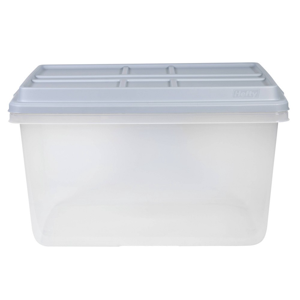 Hefty 72qt Clear Hi-Rise Storage bin with Stackable Lid Gray 72 qt | Shipt