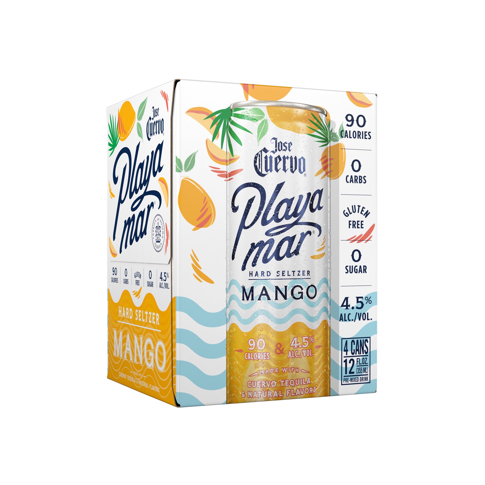 slide 3 of 10, Jose Cuervo Hard Seltzer Playa Mar Mango 4 Pk, 48 fl oz