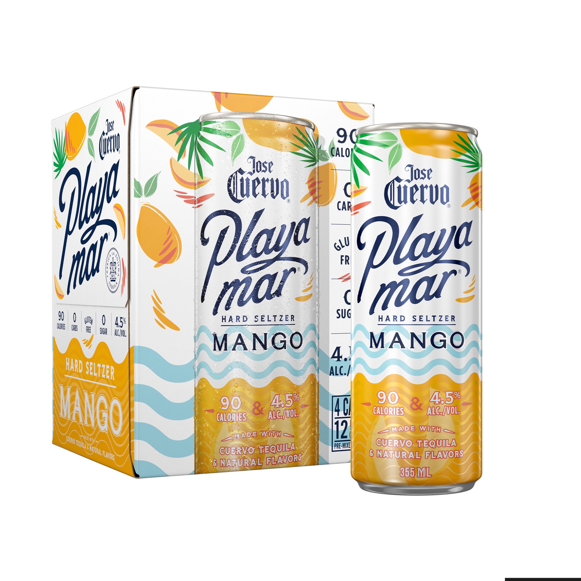 slide 1 of 10, Jose Cuervo Hard Seltzer Playa Mar Mango 4 Pk, 48 fl oz