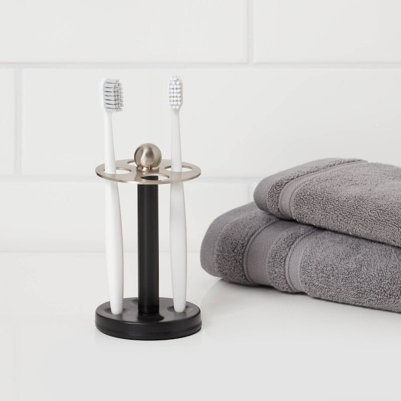slide 2 of 4, Toothbrush Holder Black Metal - Threshold™, 1 ct