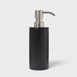 Metal Soap Pump Black - Threshold™: Modern Steel & Plastic Dispenser, 15.2oz Capacity, Solid Pattern, Gel Soap Compatible