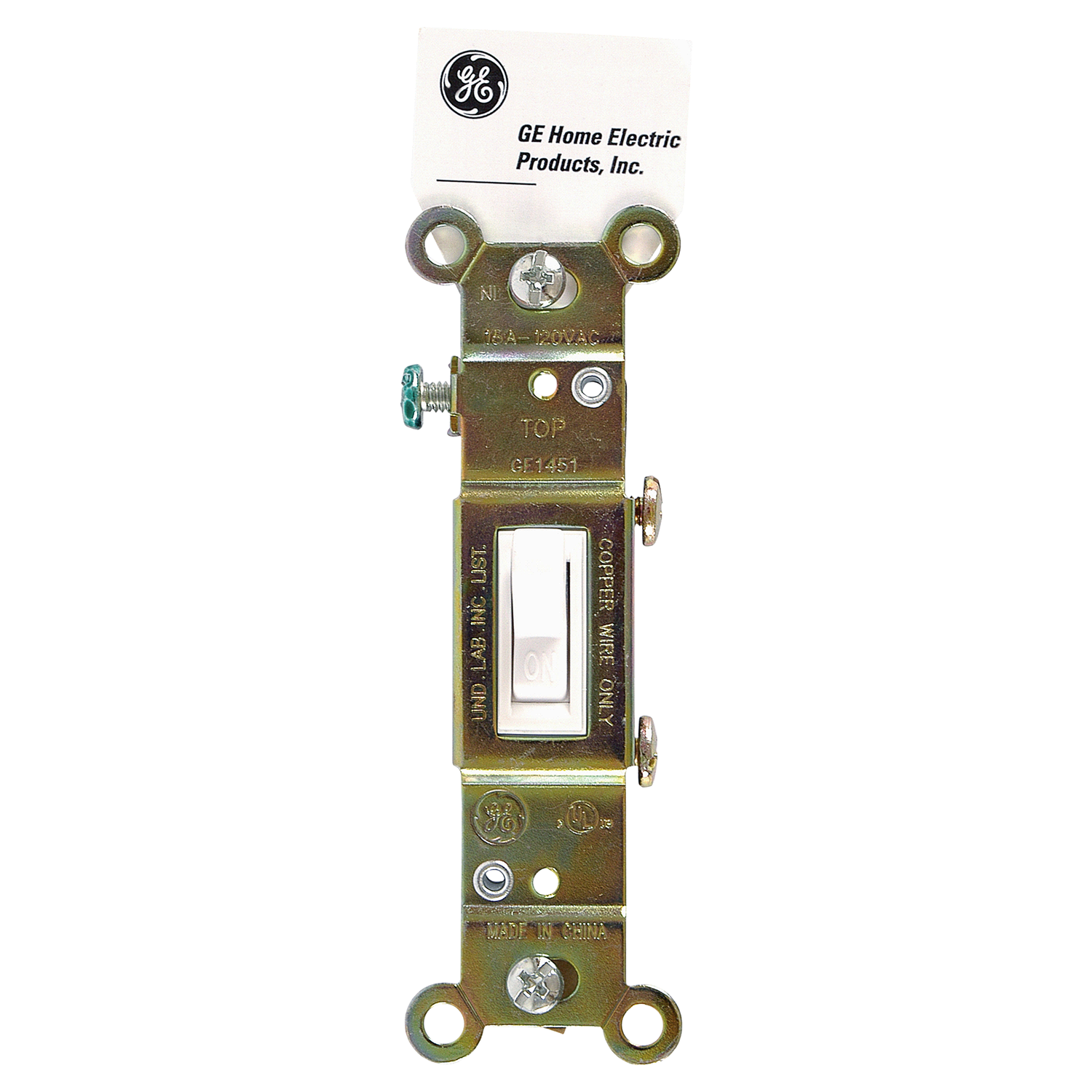 slide 1 of 1, GE Single Pole Grounding Switch, White, 1 ct