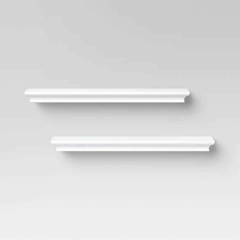 slide 3 of 3, 2pc Traditional Wall Shelf Set White - Threshold, 1 ct