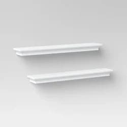 2pc Traditional Wall Shelf Set White - Threshold