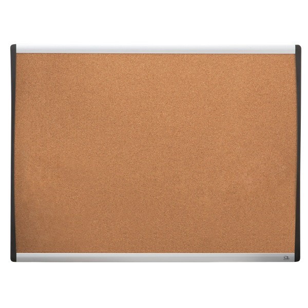 slide 1 of 1, Quartet Bulletin Board with Plastic Frame, Black/Silver, 17 in x 23 in