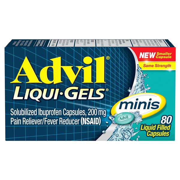 slide 1 of 2, Advil Pain Reliever/Fever Reducer Liqui-Gels, 80 ct; 200 mg