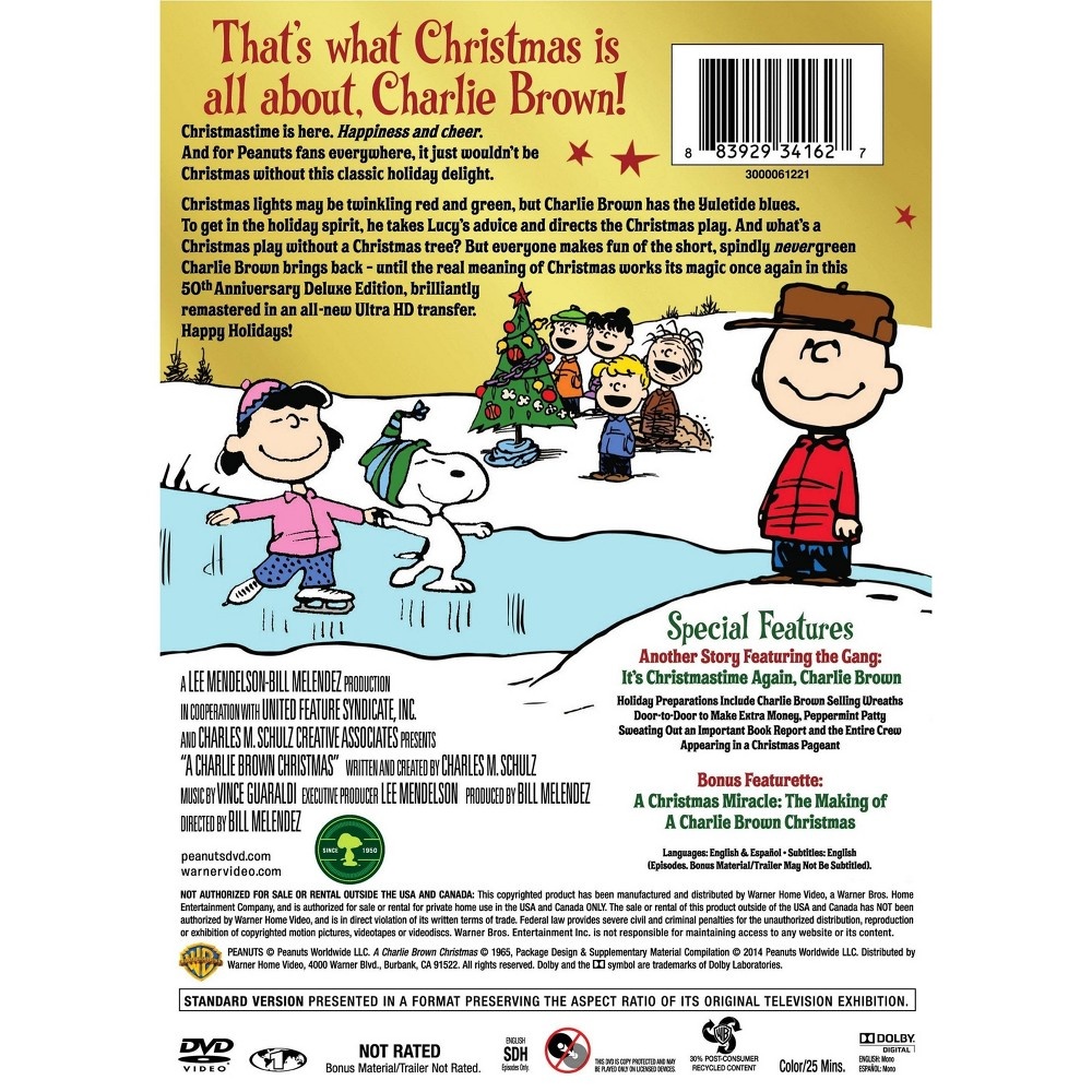 slide 3 of 3, Warner Bros. A Charlie Brown Christmas 50th Anniversary Deluxe Edition (DVD), 1 ct