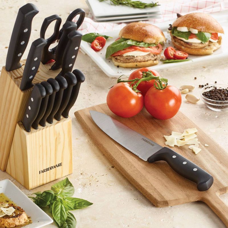 slide 6 of 11, Farberware 22 Piece Never Needs Sharpening Triple Riveted Knife Block Set, 22 ct