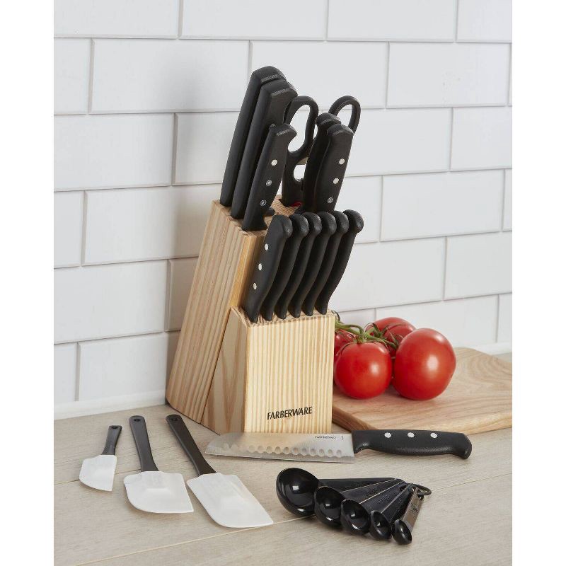 slide 10 of 11, Farberware 22 Piece Never Needs Sharpening Triple Riveted Knife Block Set, 22 ct