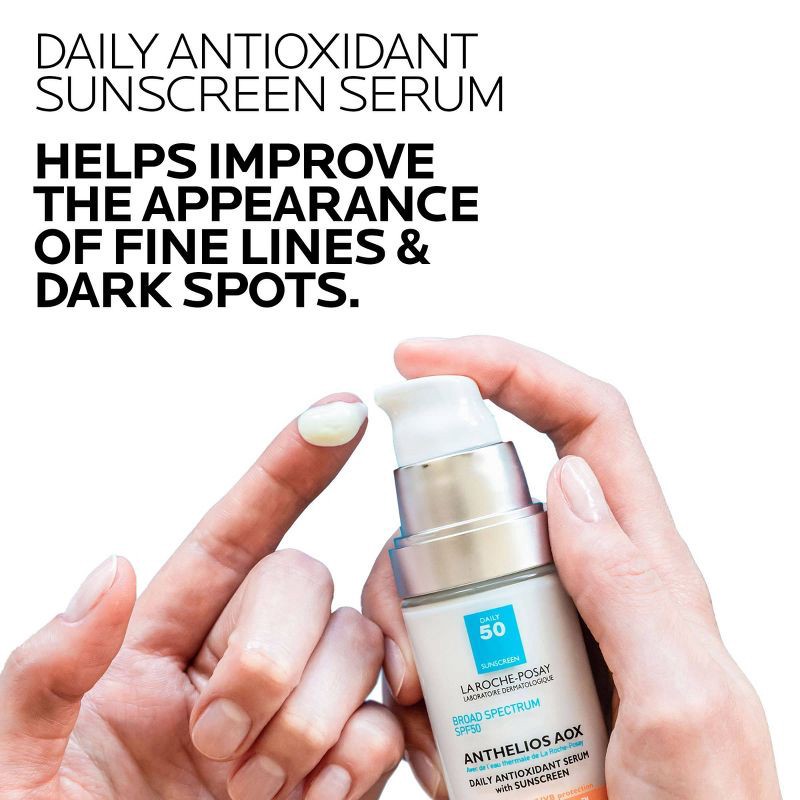 slide 4 of 8, La Roche Posay Anthelios AOX Daily Antioxidant Face Serum with Sunscreen – SPF 50 - 1 fl oz, 0 x 1 fl oz