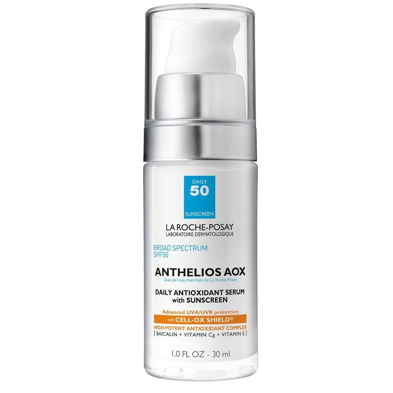 slide 1 of 8, La Roche Posay Anthelios AOX Daily Antioxidant Face Serum with Sunscreen – SPF 50 - 1 fl oz, 0 x 1 fl oz