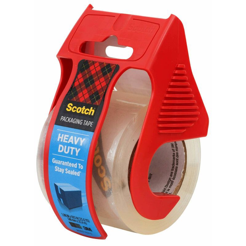 slide 2 of 14, Scotch Heavy Duty Shipping Packing Tape, Holiday Shipping Supplies, 1.88 in. x 27.7 yd., 1 Tape Roll with Dispenser, 1 ct