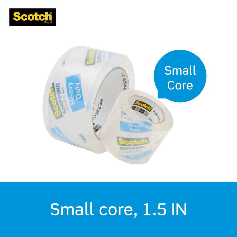 slide 5 of 14, Scotch Heavy Duty Shipping Packing Tape, Strong Seal on All Box Types, 1.88 in. x 27.7 yd., 1 Tape Roll with Dispenser, 1 ct