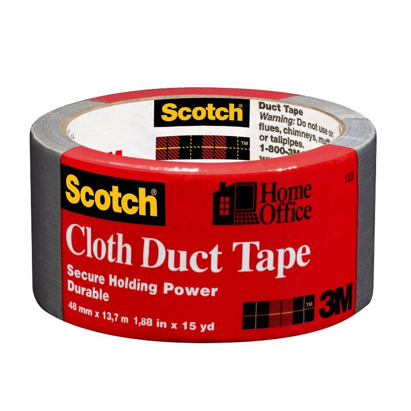 slide 1 of 3, Scotch Cloth Duct Tape Silver Gray 1.88" x 15yd, 1 ct